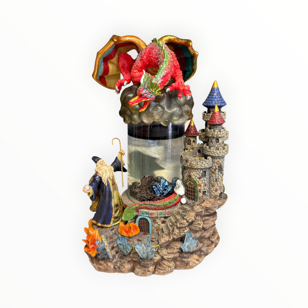 Classic Treasures Musical Wizard and Dragon figurine with Water Vortex