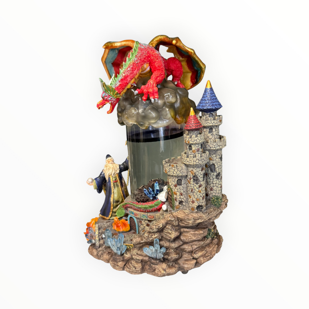 Classic Treasures Musical Wizard and Dragon figurine with Water Vortex