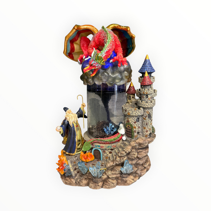 Classic Treasures Musical Wizard and Dragon figurine with Water Vortex