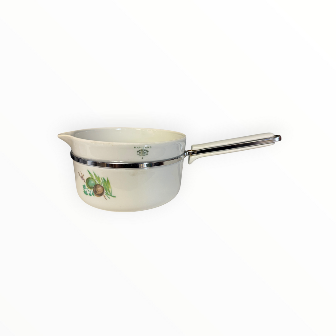 French Limoges Porcelain Aluminite Sauce Pans