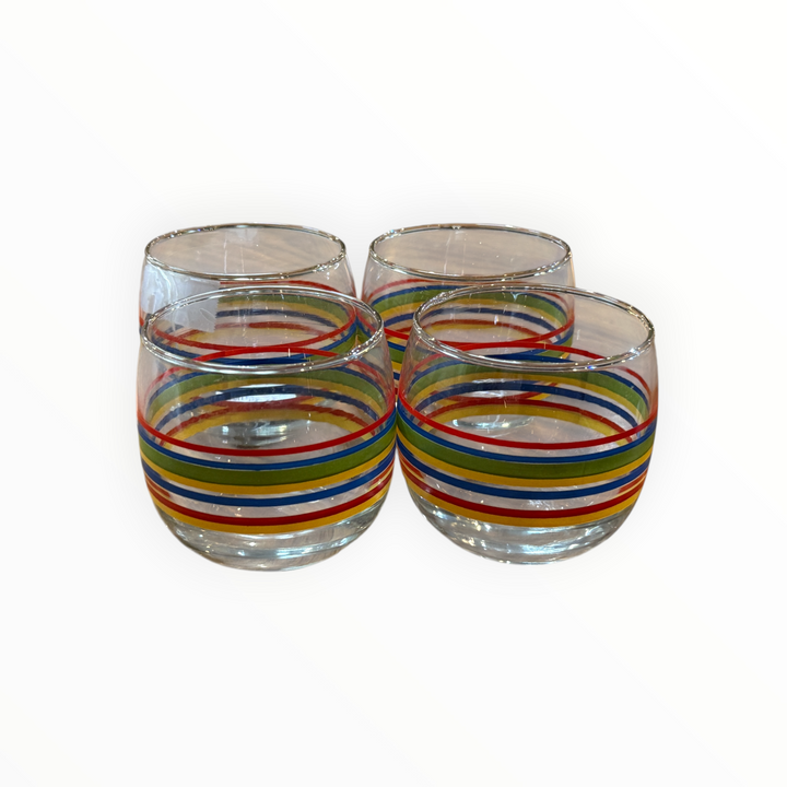 Royal Norfolk Mambo 6 Ounce Juice Glasses / Roly Poly