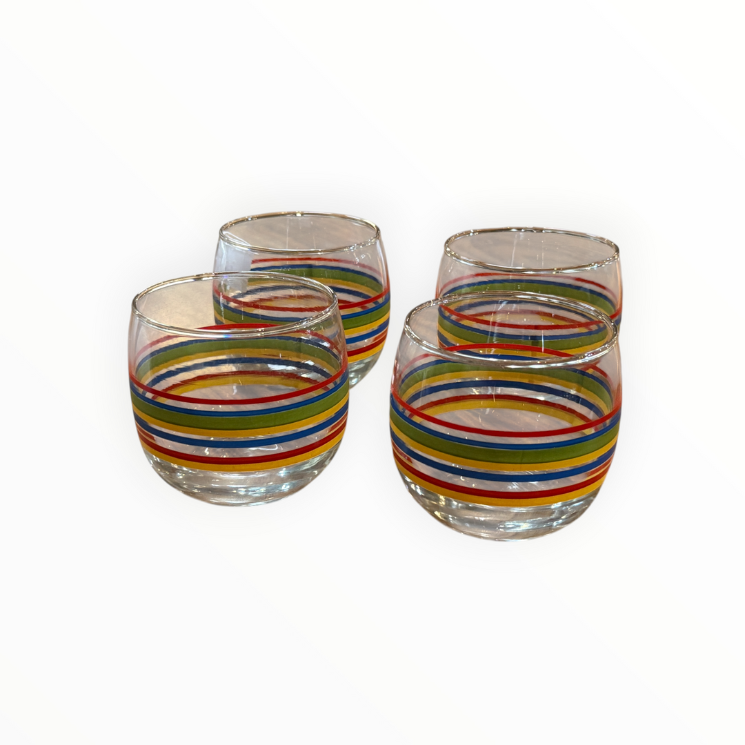 Royal Norfolk Mambo 6 Ounce Juice Glasses / Roly Poly