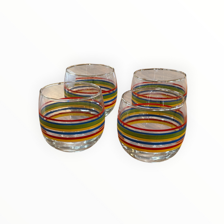 Royal Norfolk Mambo 6 Ounce Juice Glasses / Roly Poly