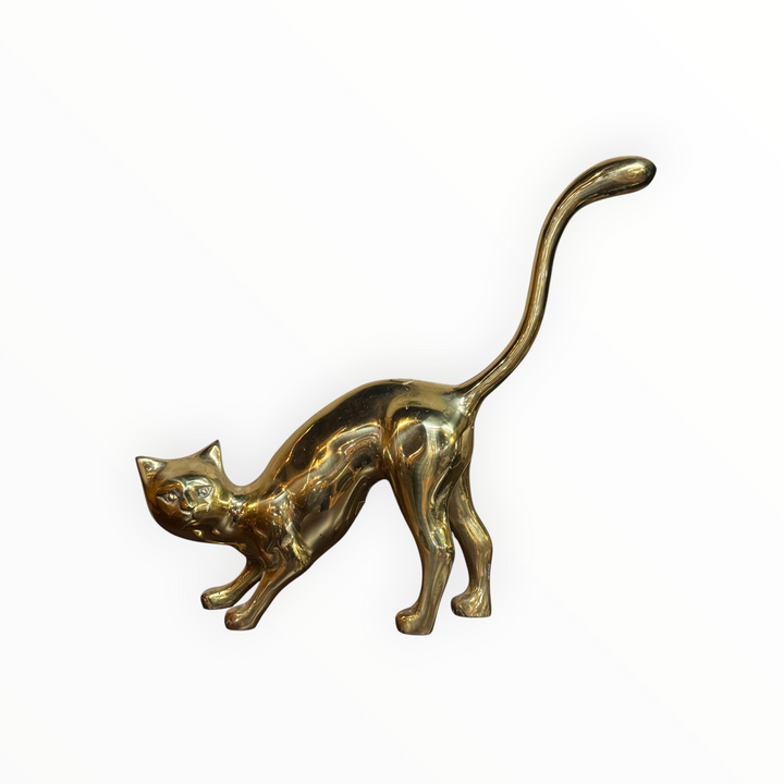 MCM Brass Cat Statue