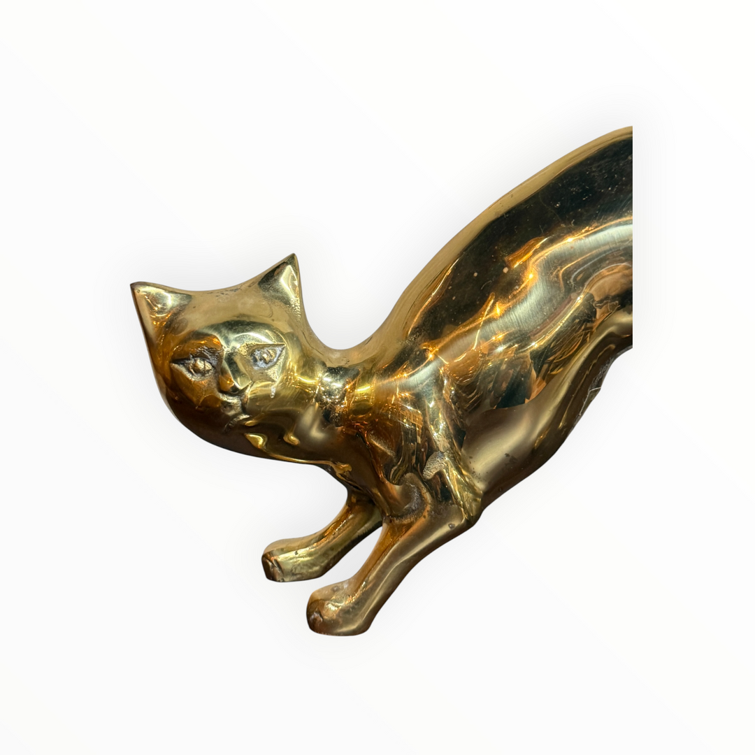 MCM Brass Cat Statue
