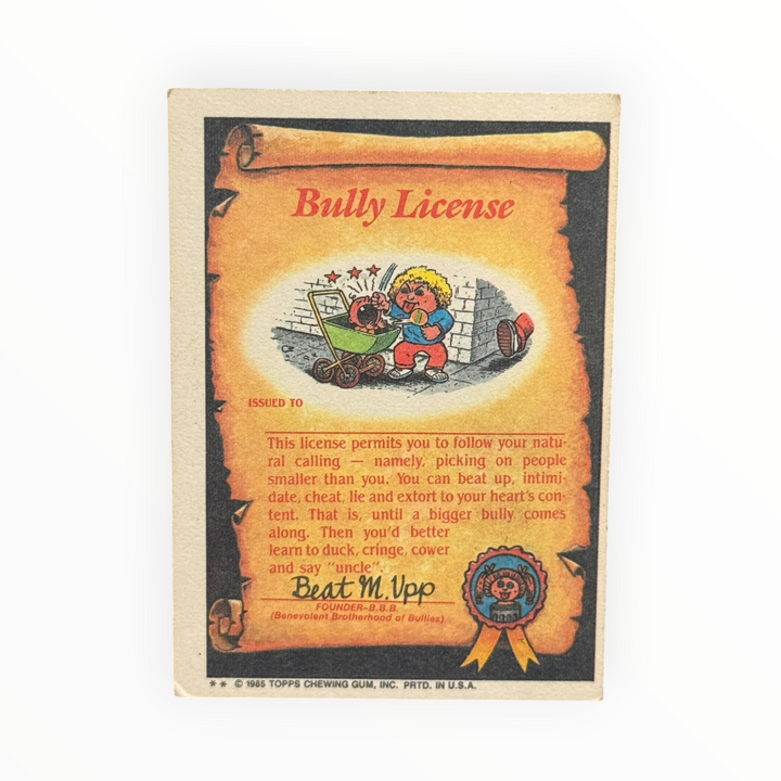 1985 Garbage Pail Kids - Mad Max 72a