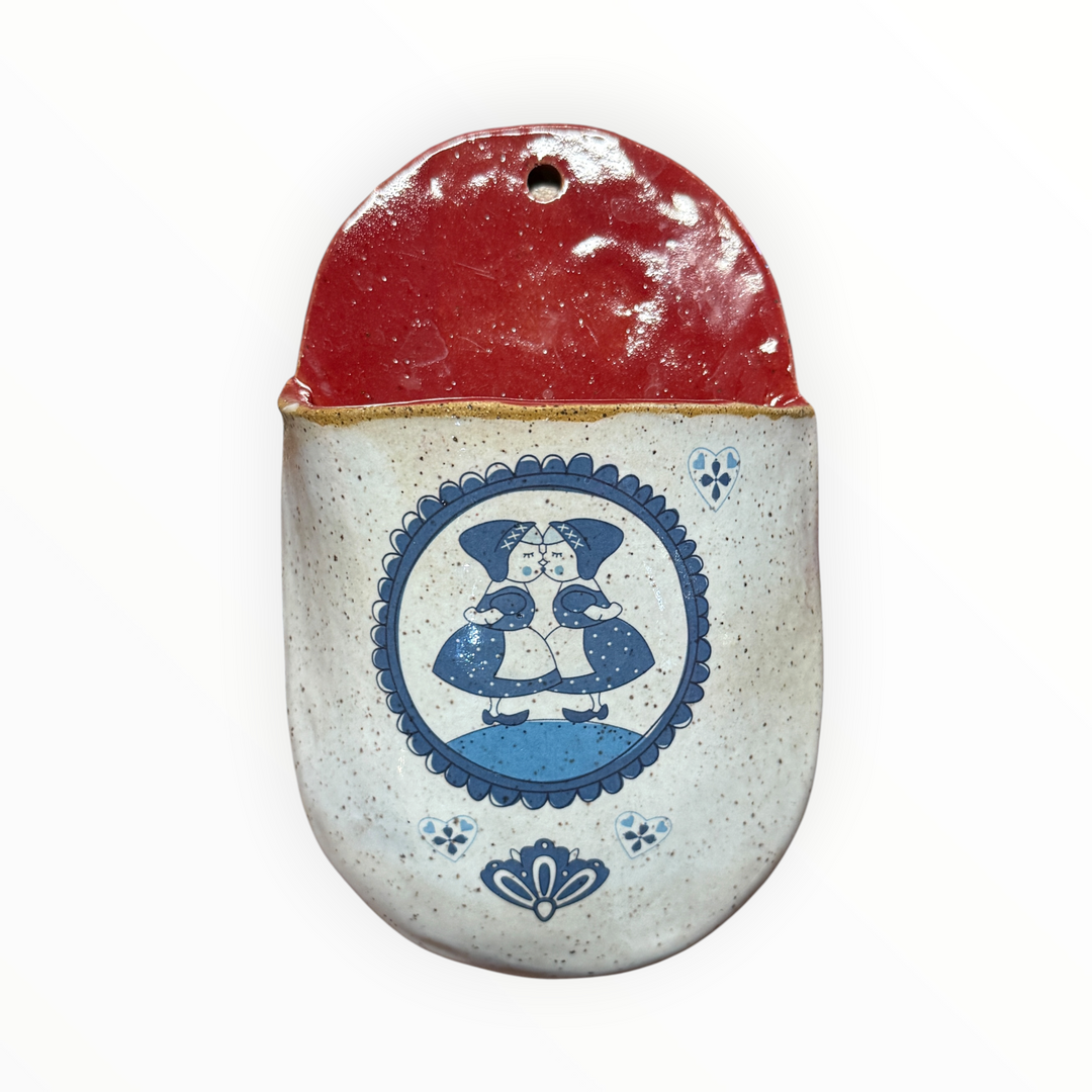 BJH Pottery - Dutch Girl Kissing Wall Pocket