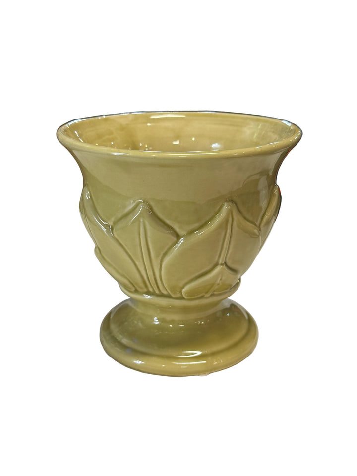 Unmarked Green Glazed Pottery Planter