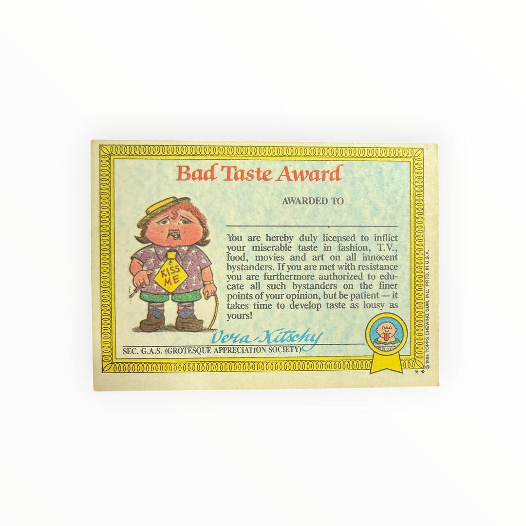 1985 Garbage Pail Kids - Drunk Ken 9b