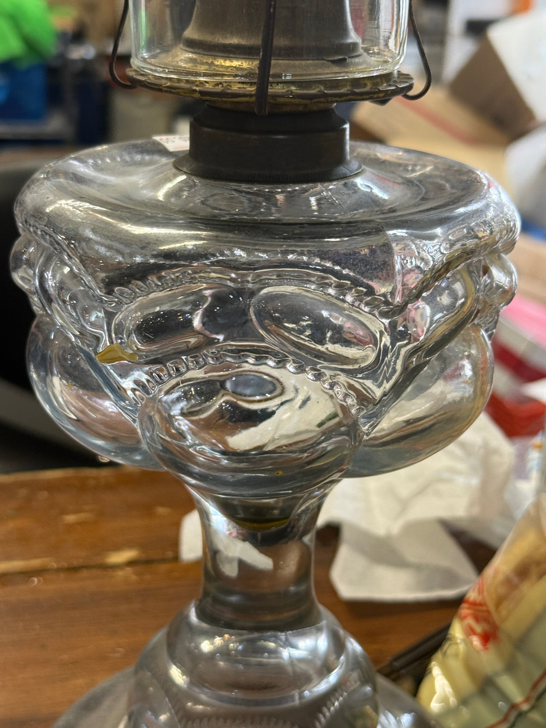 Early American Pattern Oil Lamp