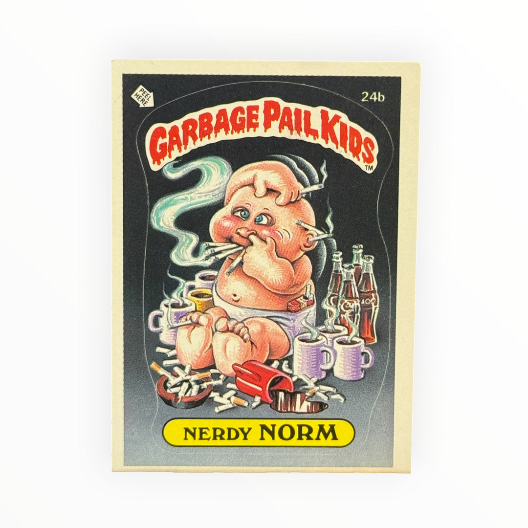 1985 Garbage Pail Kids - Nerdy Norm 24b