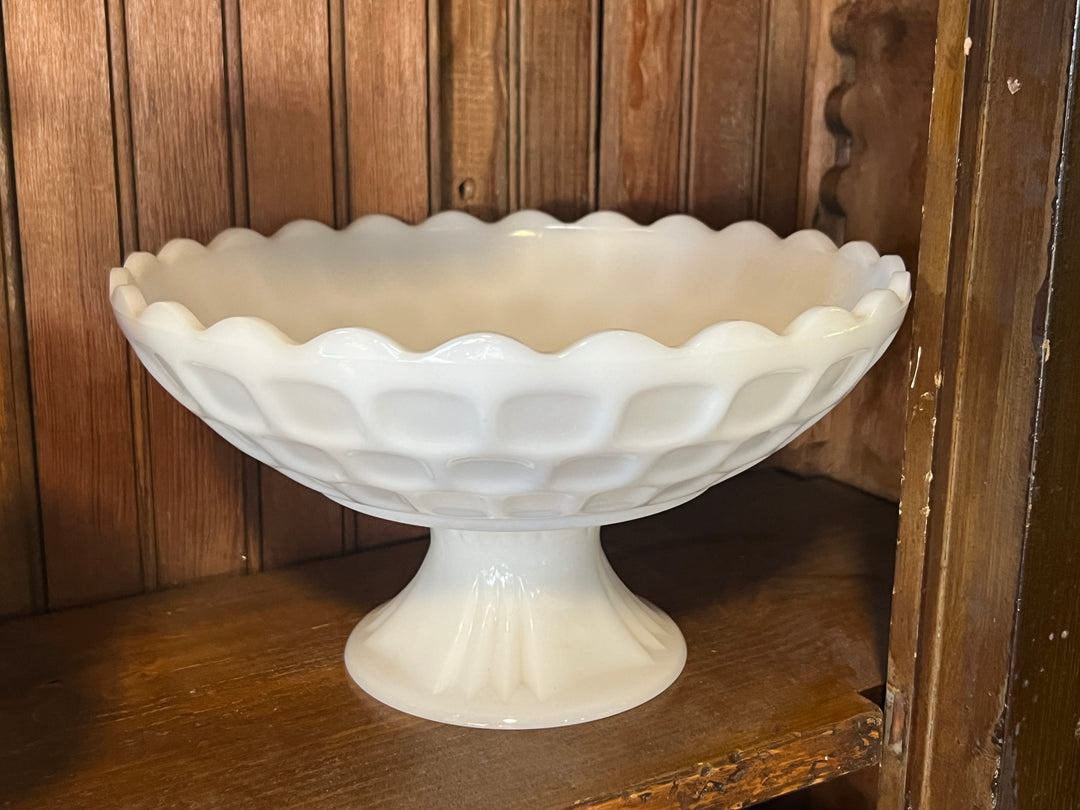 Milk Glass Indiana Pedestal Bowl / Compote