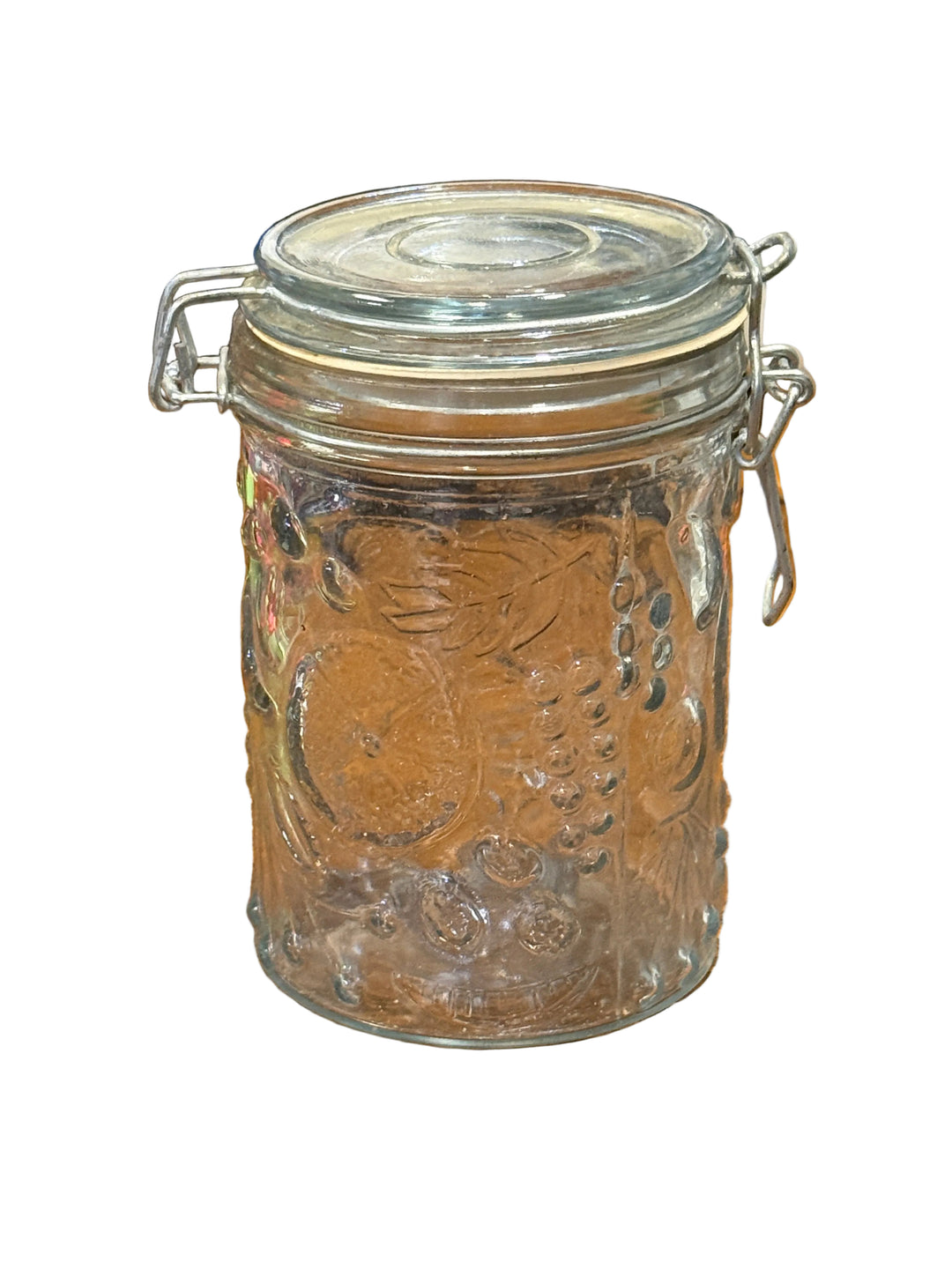 Glass Jar Embossed Fruit