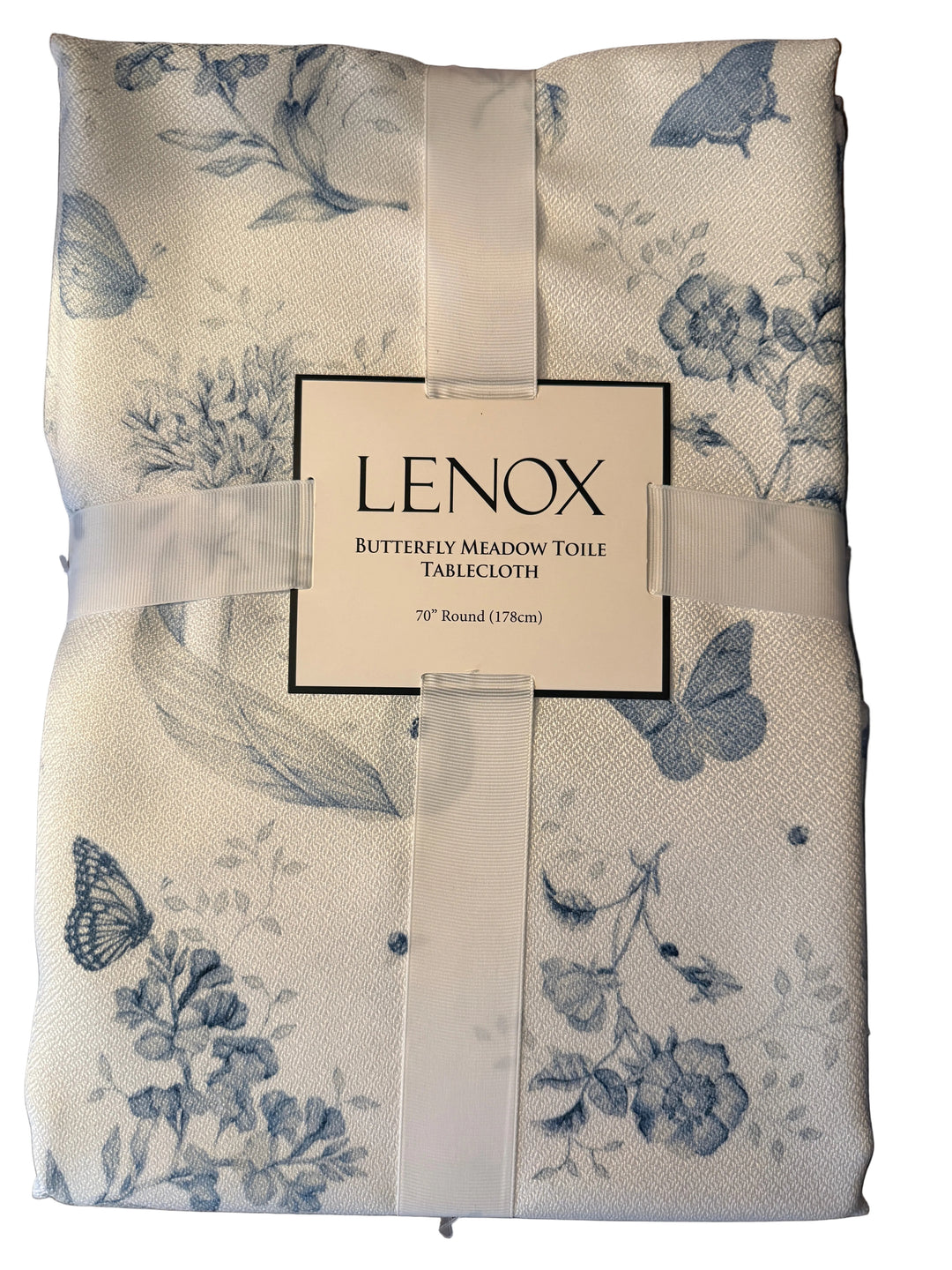 Brand New Lenox Butterfly Meadow Toile Tablecloth 70" Round