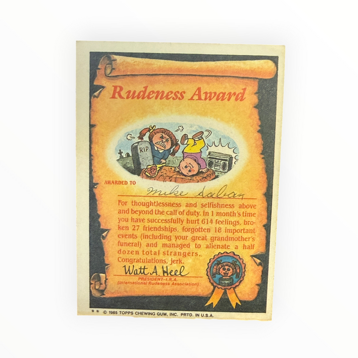 Garbage Pail Kids - Live Mike 53b