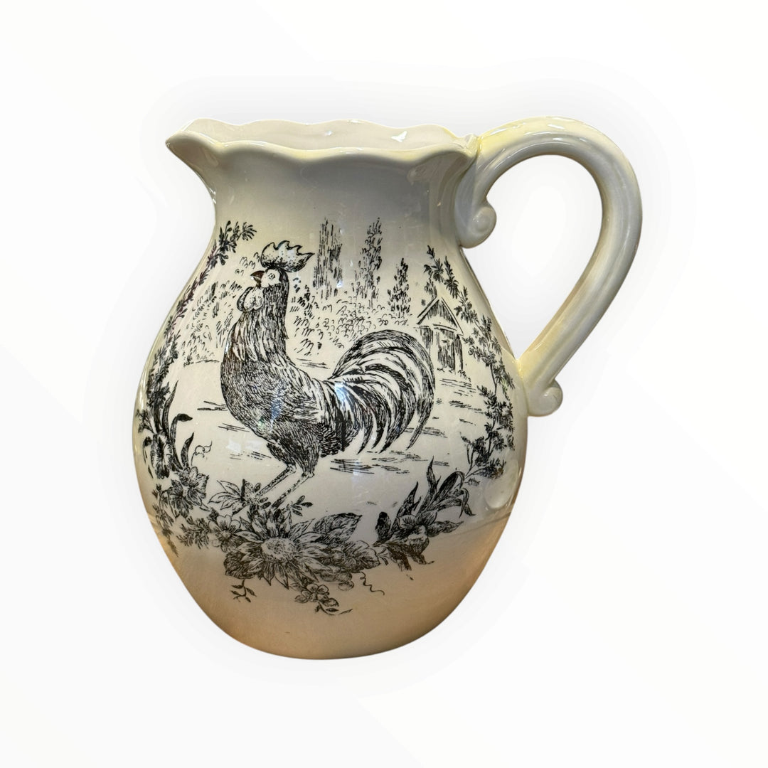 Ceramic / Sunflower Rooster Water Pitcher