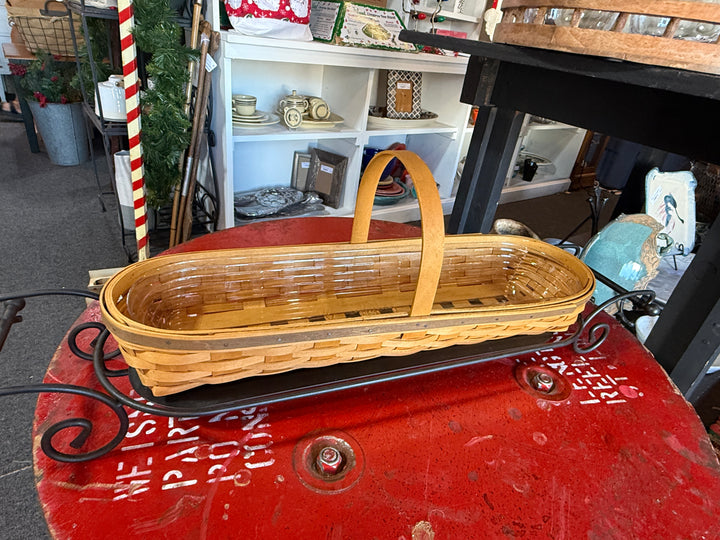 Longaberger Baguette Basket with Wrought Iron Holder