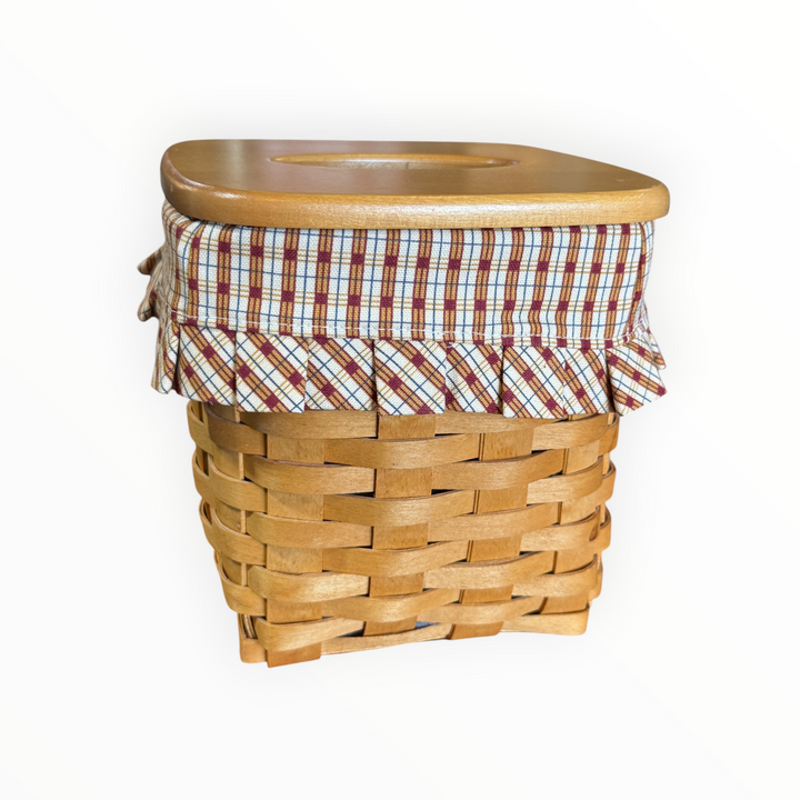 Longaberger Tall Tissue Basket with Linder, Protector and Lid