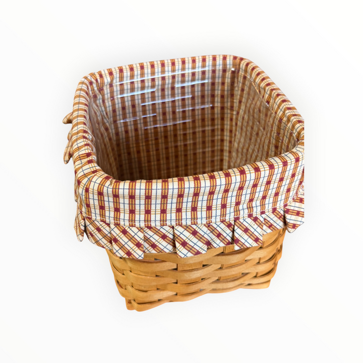 Longaberger Tall Tissue Basket with Linder, Protector and Lid