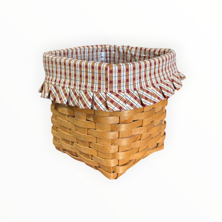 Longaberger Tall Tissue Basket with Linder, Protector and Lid