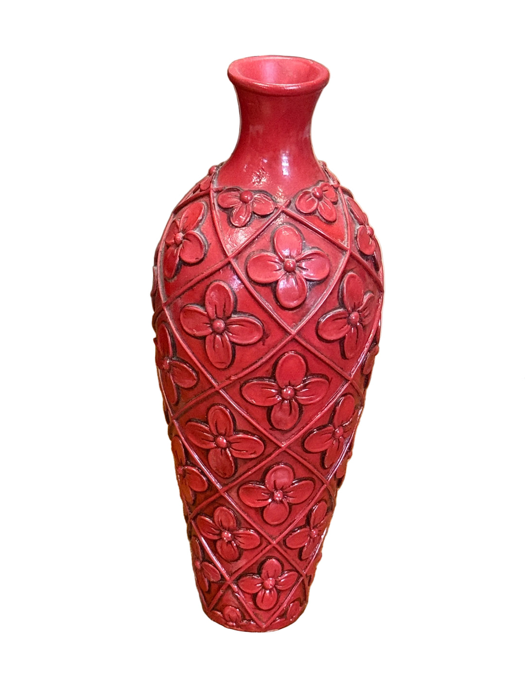 Chinese Red Cinnabar Lacquer Carved Vase