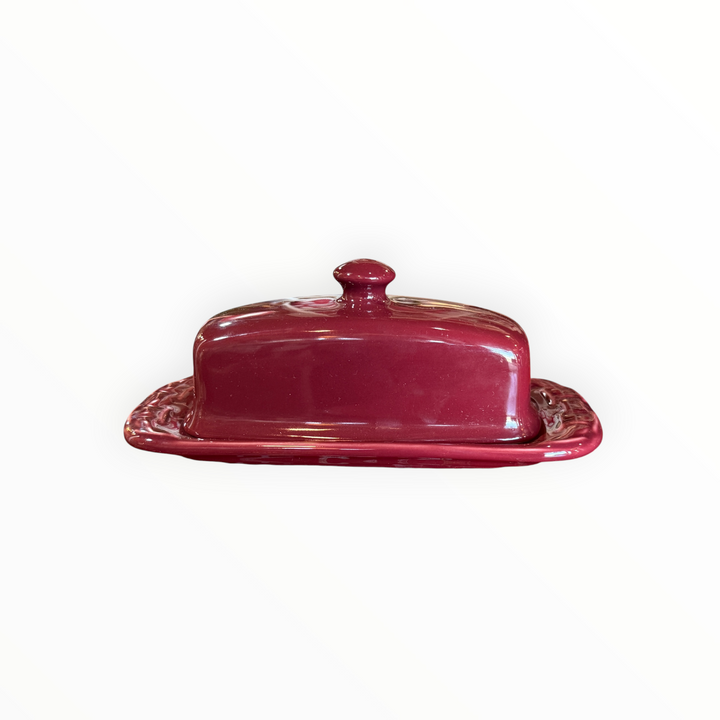 Longaberger Pottery Paprika Butter Dish