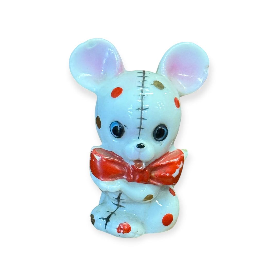 Vintage Japan Red/Gold Spotted Mouse