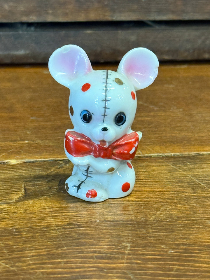 Vintage Japan Red/Gold Spotted Mouse