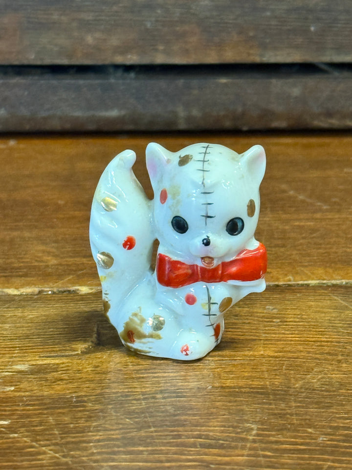 Vintage Japan Red/Gold Spotted Squirrel