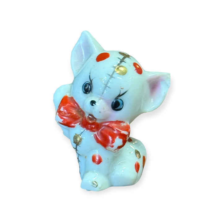 Vintage Japan Red/Gold Spotted Cat