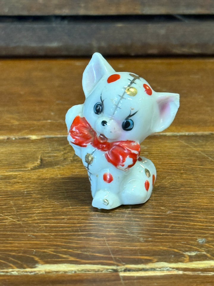 Vintage Japan Red/Gold Spotted Cat