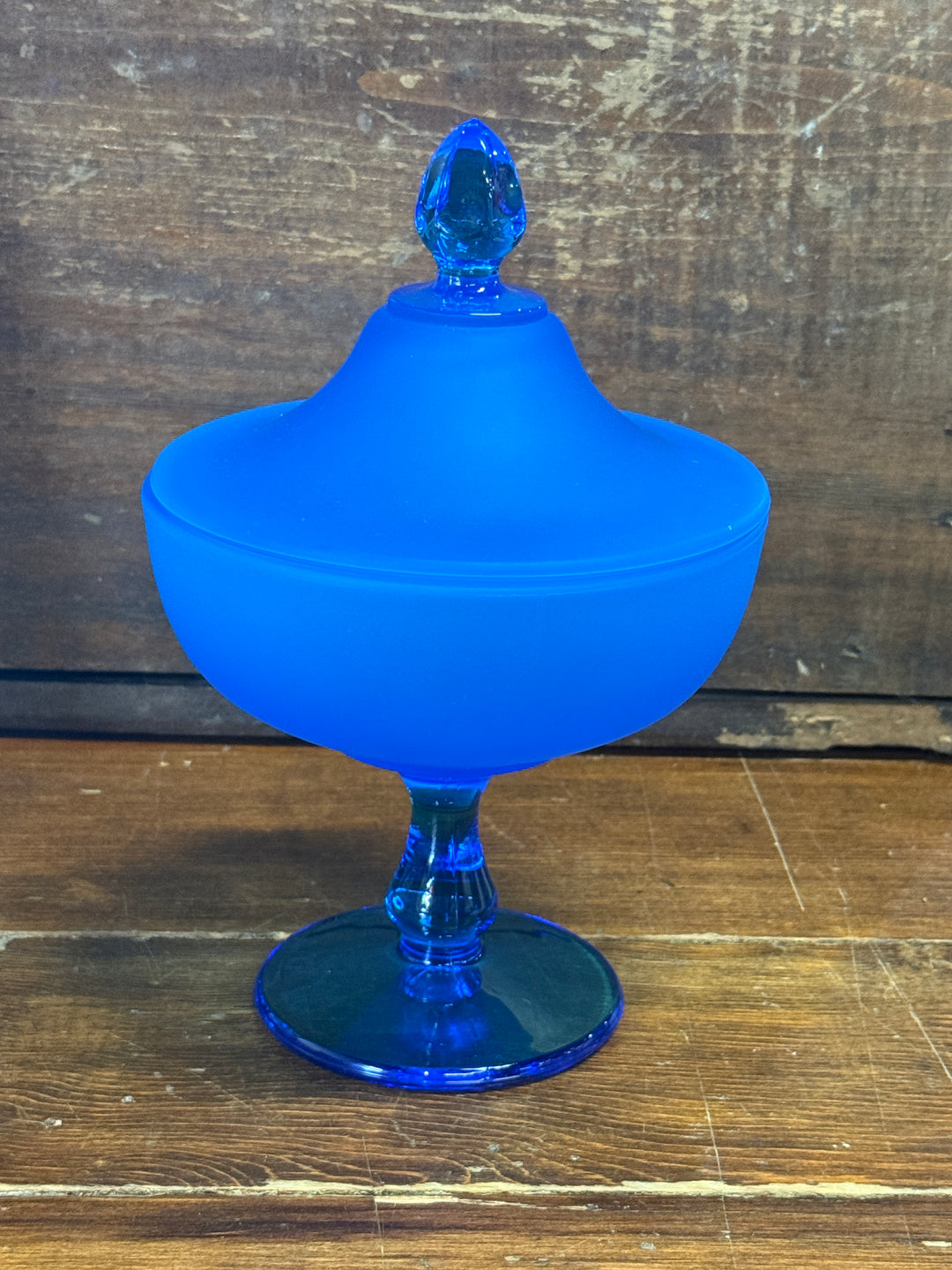 Westmoreland Frosted Glass Pedestal Candy Lidded Compote