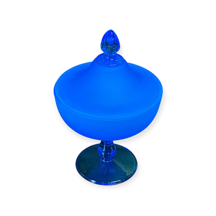 Westmoreland Frosted Glass Pedestal Candy Lidded Compote