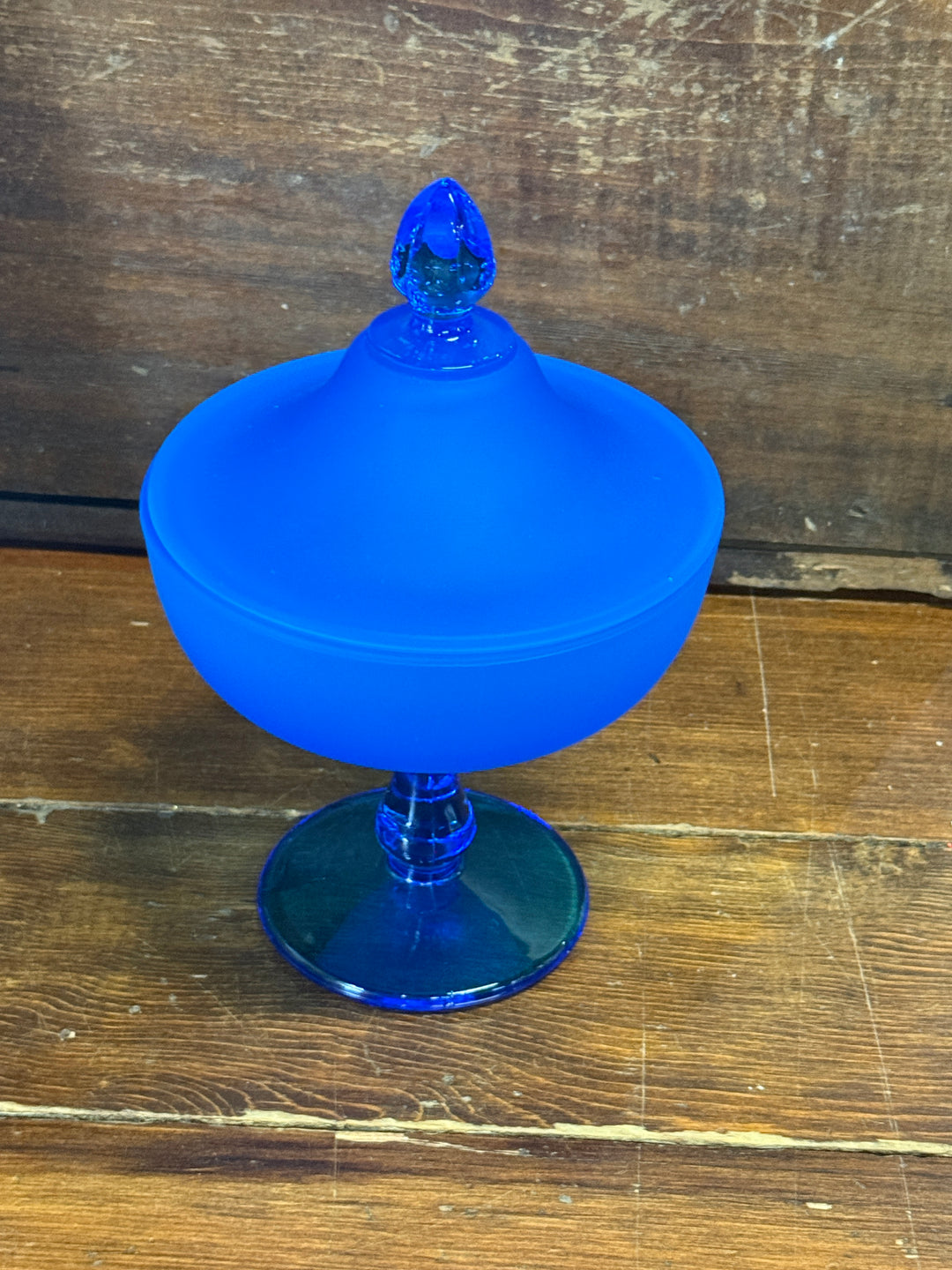 Westmoreland Frosted Glass Pedestal Candy Lidded Compote