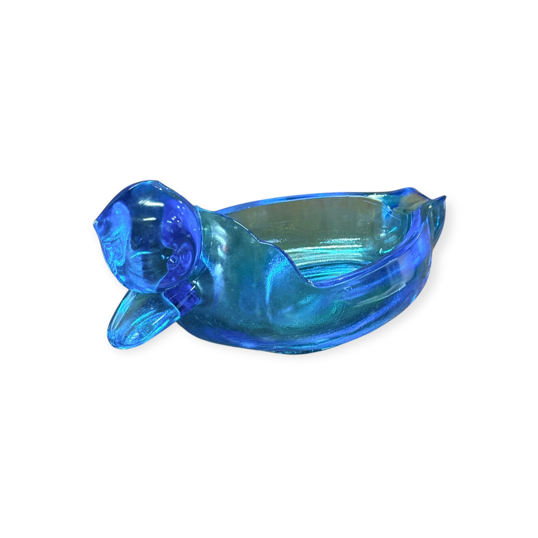 Tiara Indiana Glass Blue Duck Ashtray