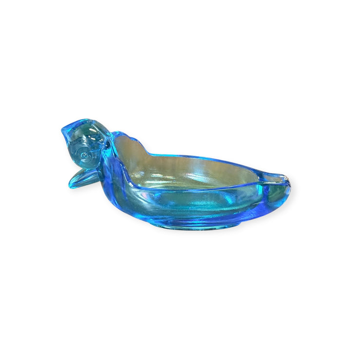 Tiara Indiana Glass Blue Duck Ashtray