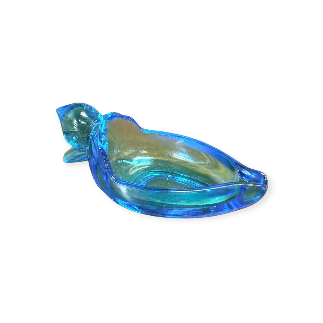 Tiara Indiana Glass Blue Duck Ashtray