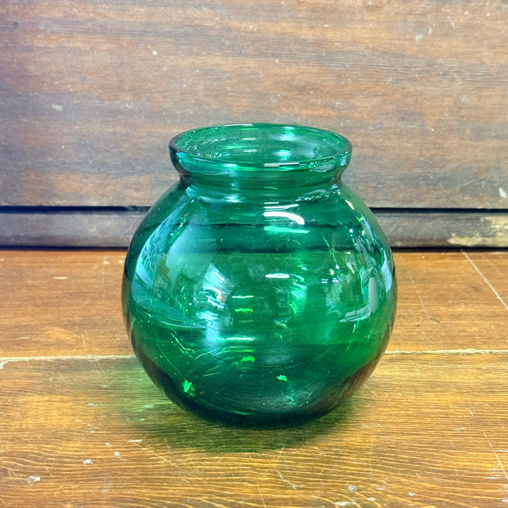 Vintage Green Ball Vase