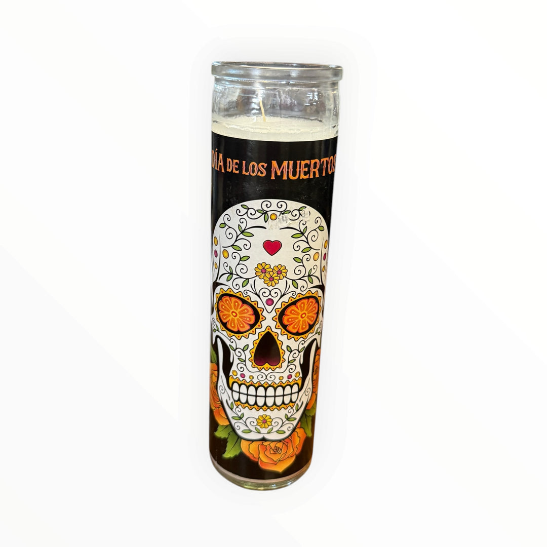 Day of the Dead Candle Orange