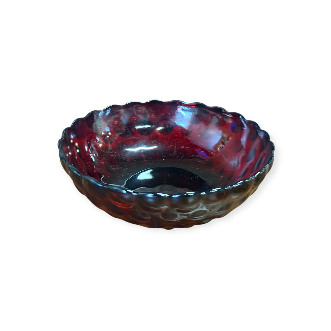 Vintage Anchor Hocking Royal Ruby Red Bubble Glass Bowl