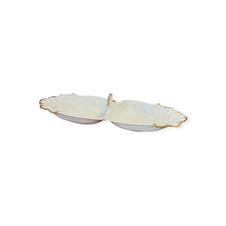 Lenox Monticello Collection Two-Compartment Condiment Bowl