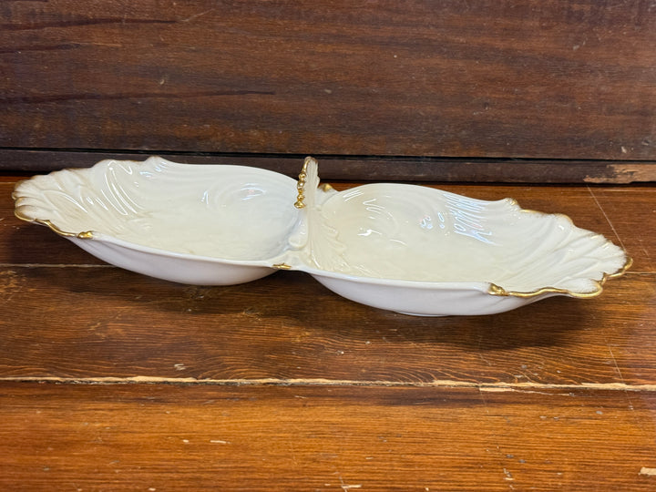 Lenox Monticello Collection Two-Compartment Condiment Bowl