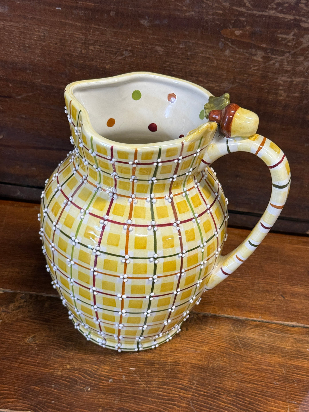 Vintage Hand Painted Vase By Patti Russell Spotted Inside Vase