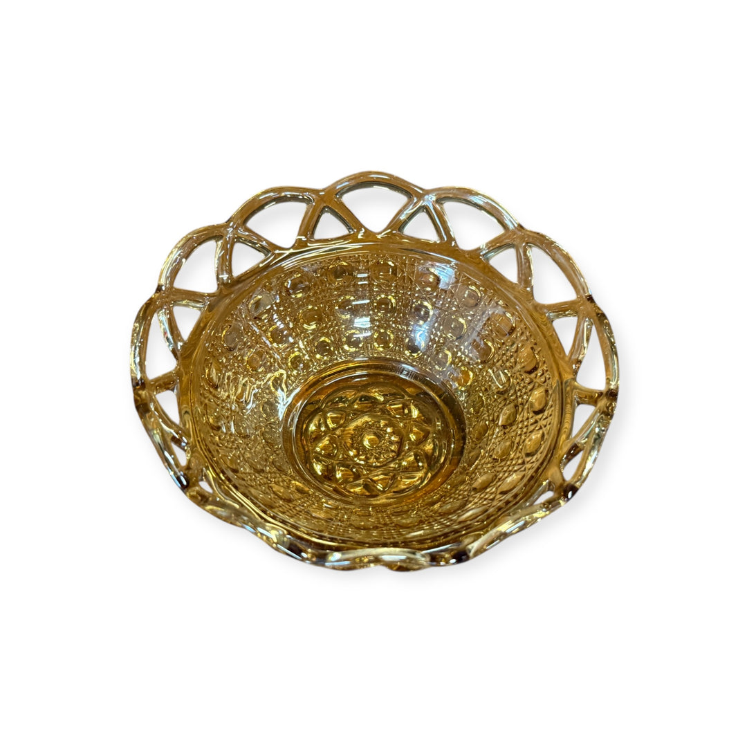 Imperial Glass Sugar Kane Hobstar Candy Dish Vintage