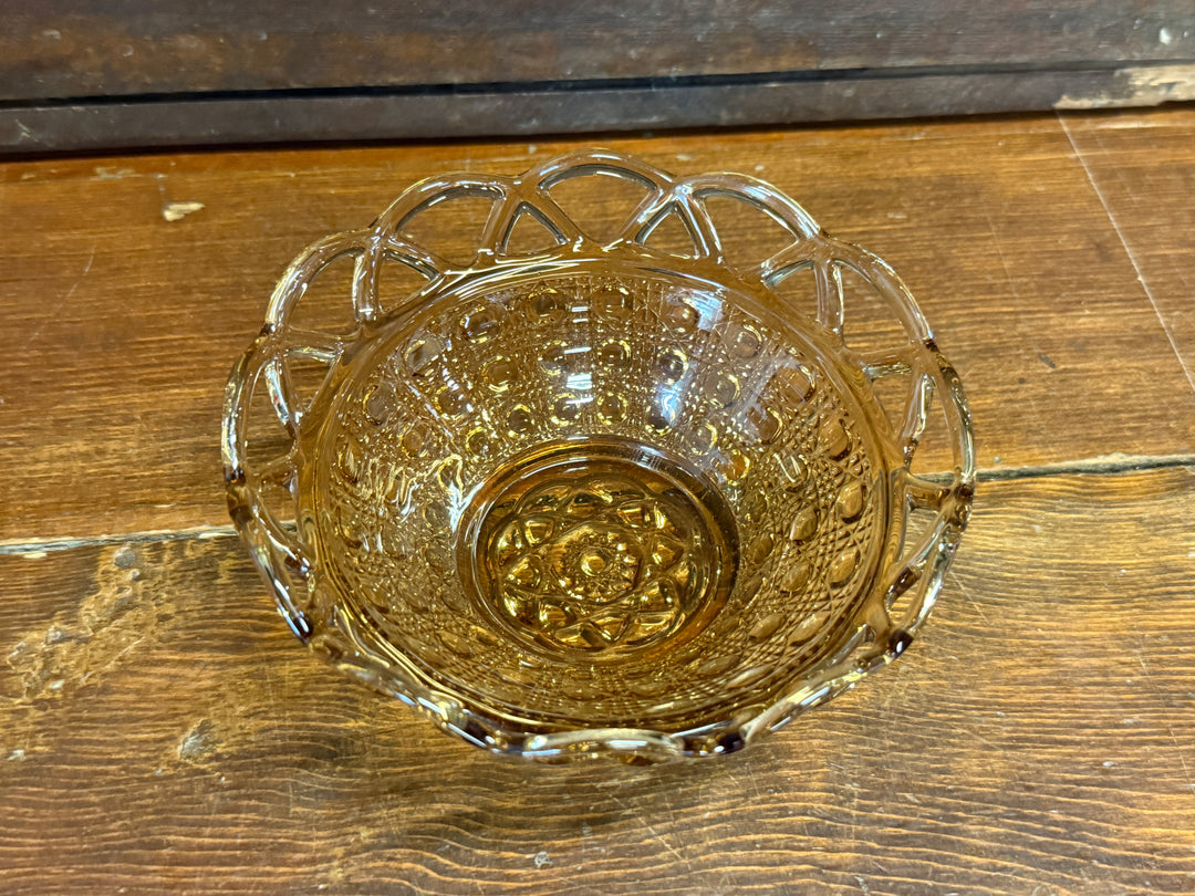 Imperial Glass Sugar Kane Hobstar Candy Dish Vintage