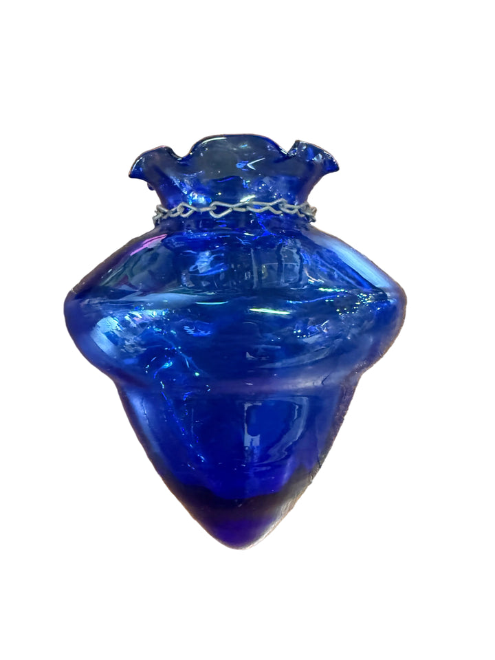 Hanging Cobalt Blue Glass Candle Lantern Shade
