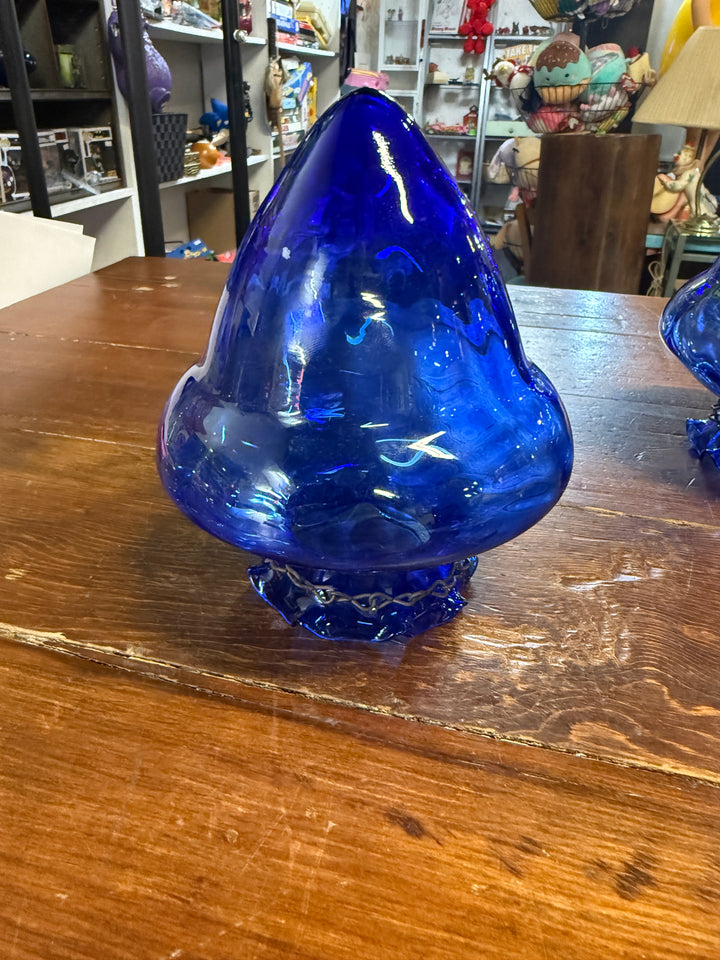Hanging Cobalt Blue Glass Candle Lantern Shade