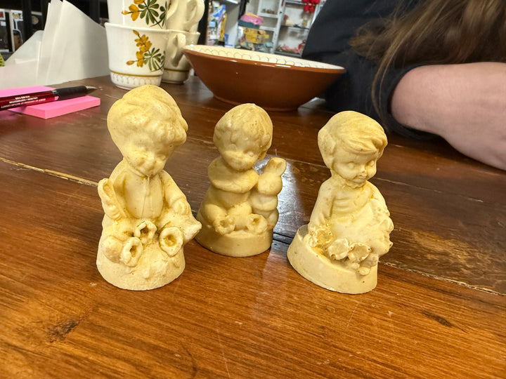 S3 Hand Carved Small Childrens Figure Trio
