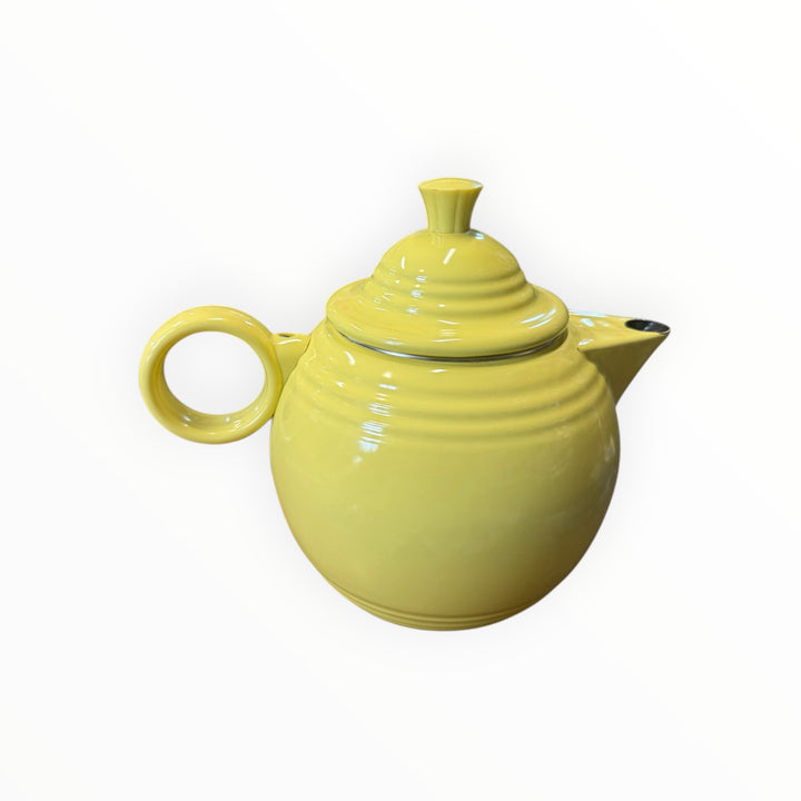 Vintage Fiesta Yellow Enamel Steel Tea Kettle Stovetop Teapot