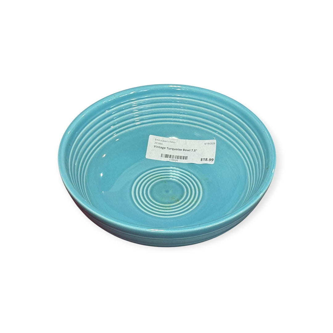 Vintage Fiesta - Vintage Turquoise Bowl 7.5"